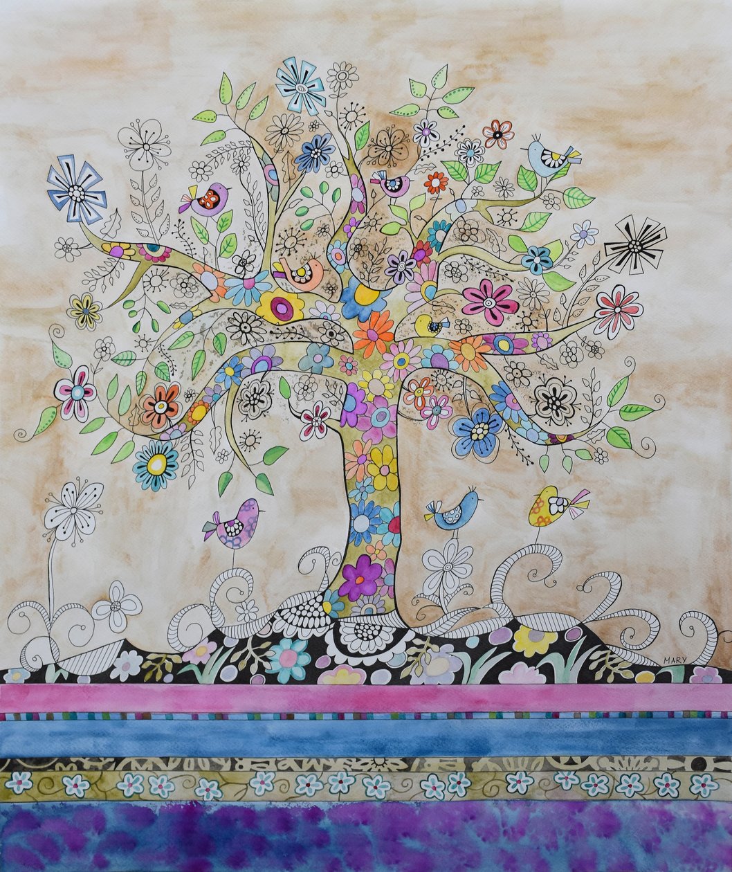 Hippie-træ af Marys Watercolors