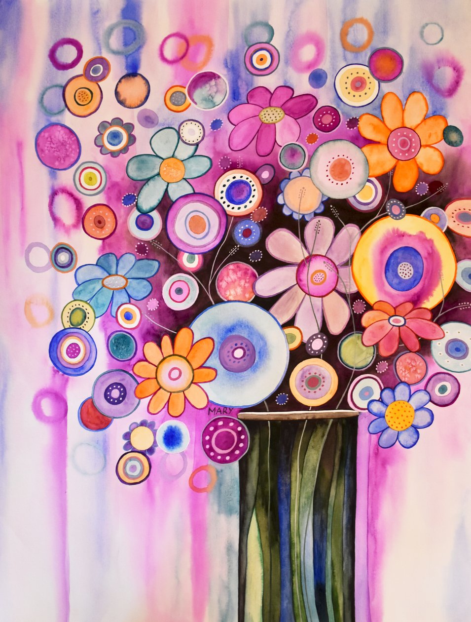 Fantasi-blomster af Marys Watercolors