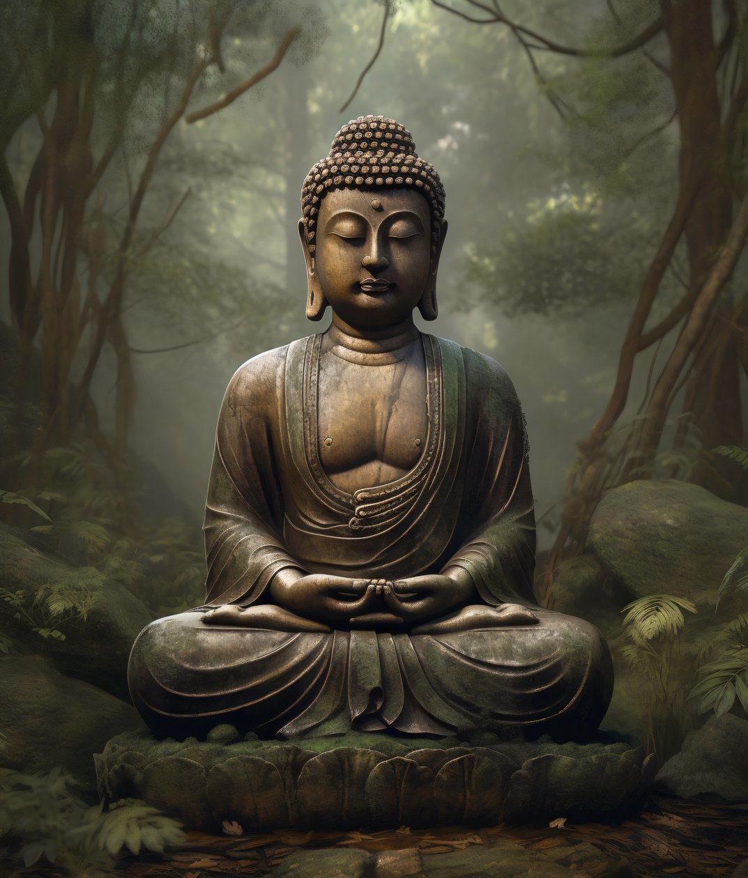 En spirituel buddhistisk udsmykning, fredfyldt meditation, vægbilleder på bestilling af F. Abderrahim