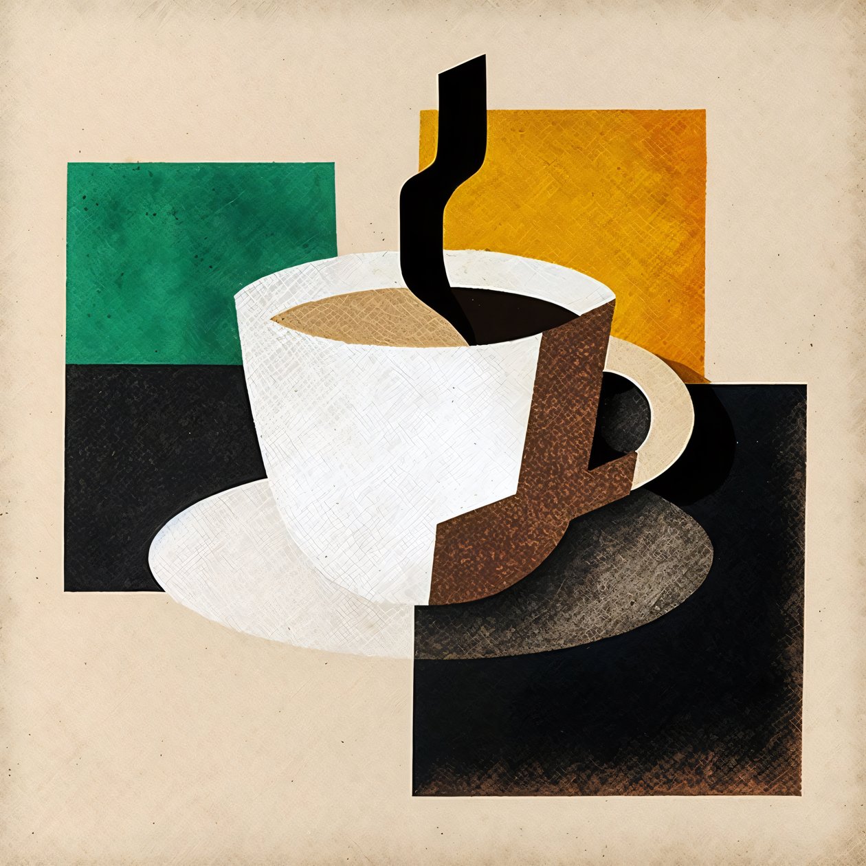 Boho Coffee, minimalistisk kunst, køkkenindretning, indrammet lærredstryk on demand af F. Abderrahim