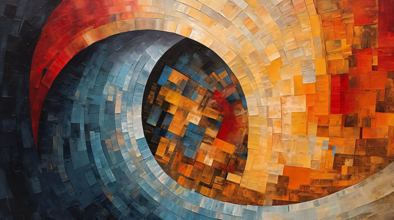 Golden Ratio Akrylmaleri, stort lærred, on demand Print af F. Abderrahim