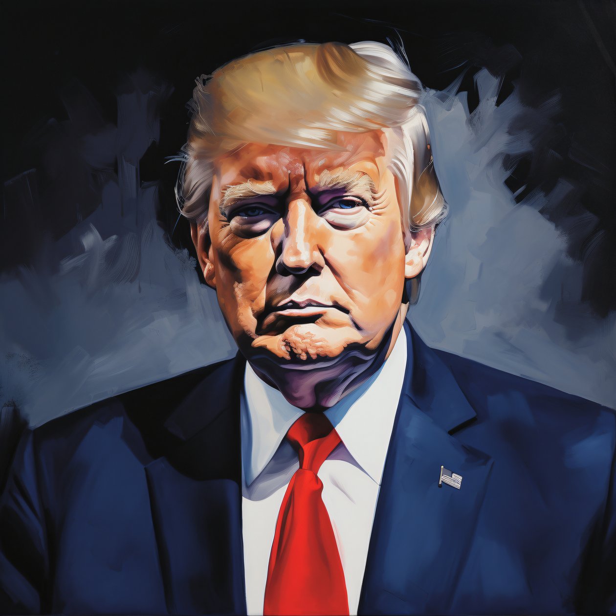 Akryl Donald Trump Politics Kunstmalerier til salg, vægdekorationstryk af F. Abderrahim