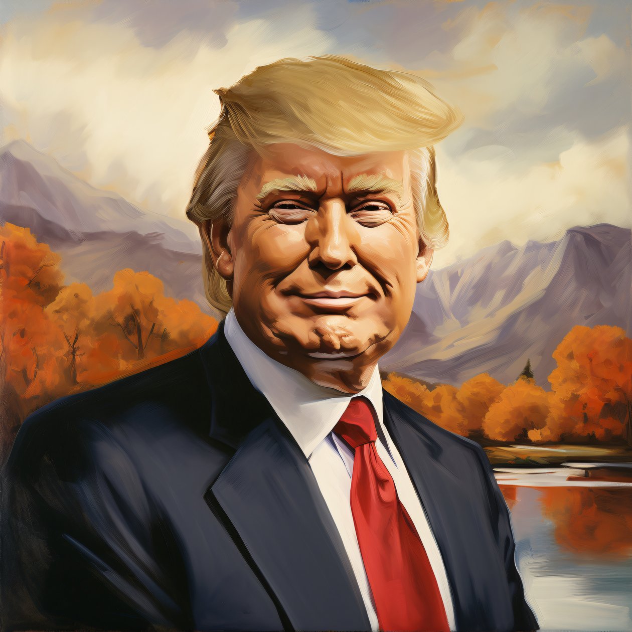 Donald trump-maleri, portrætter af præsidenten, vægkunst og lærredstryk af F. Abderrahim