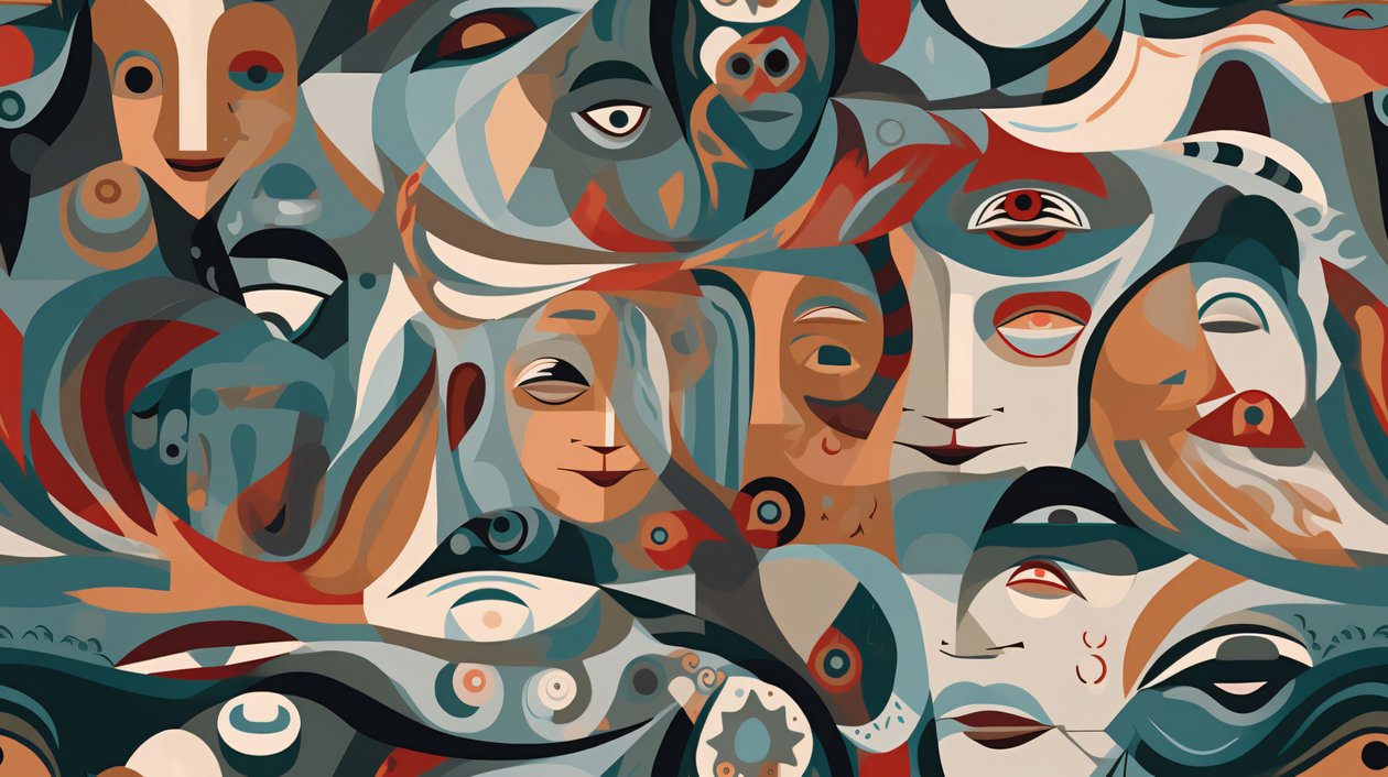 Surreal Figurative A Contemporary Abstract Masterpiece, Vægdekoration til salg af F. Abderrahim