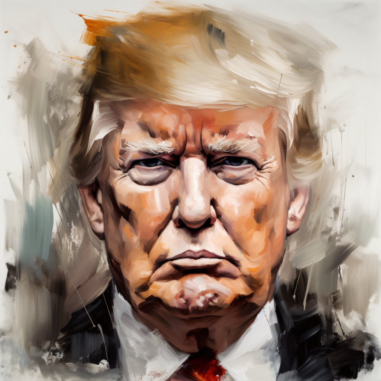 Donald trump portrætmaleri til salg, Indrammet vægdekoration af F. Abderrahim