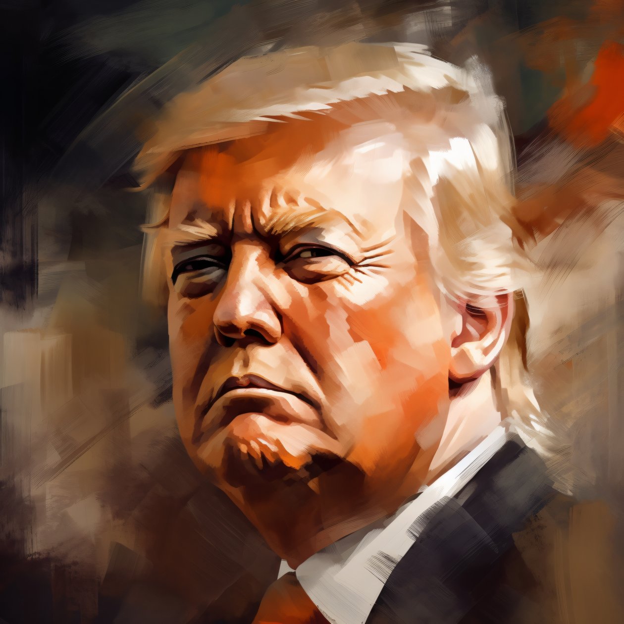 Fine art donald trump portræt, vægkunst indretning | print on demand af F. Abderrahim