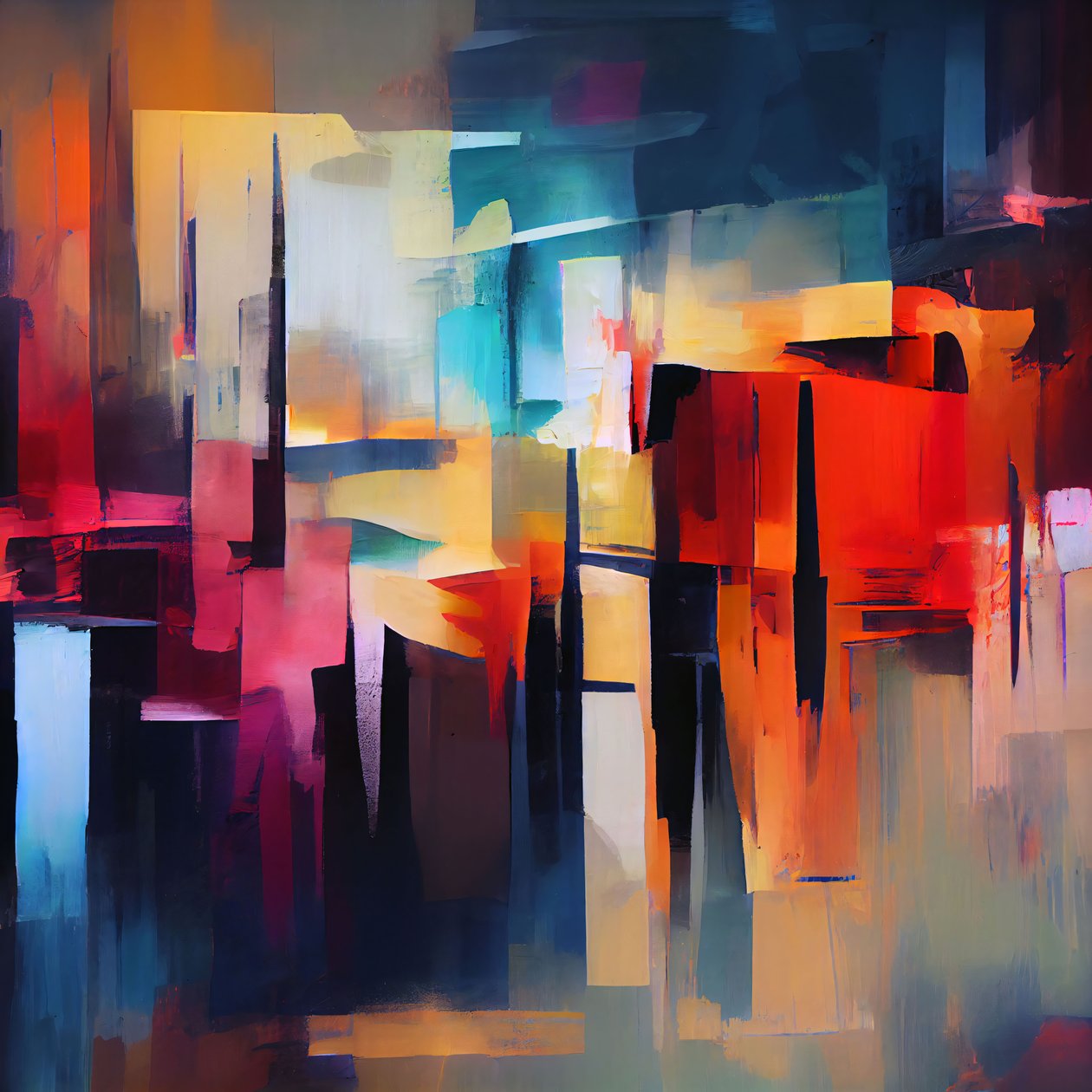 Levende abstrakt komposition, vægkunst dekoration | print on demand uk af F. Abderrahim