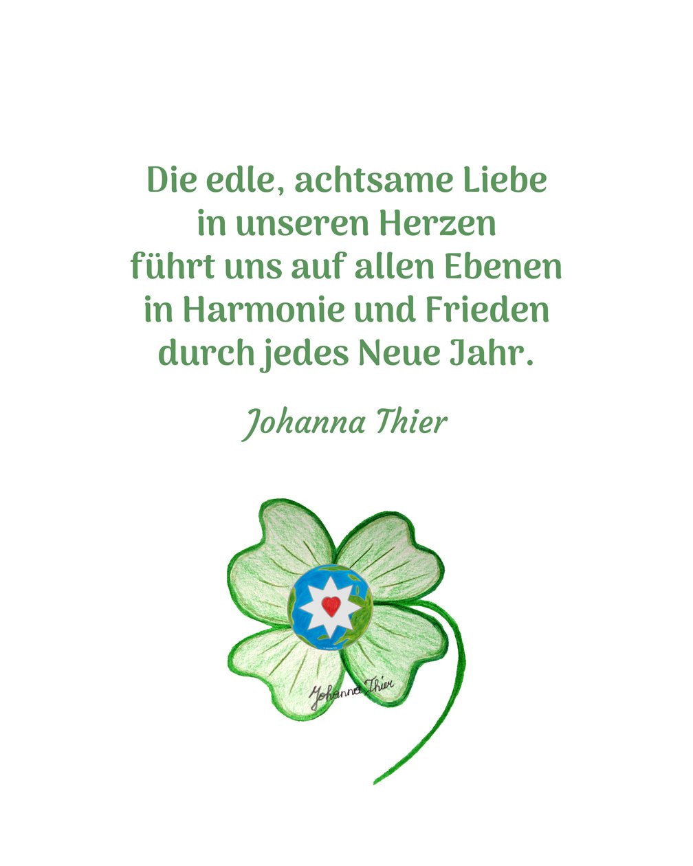 En lykkeamulet til alle i verden - Version 1 af Johanna Thier