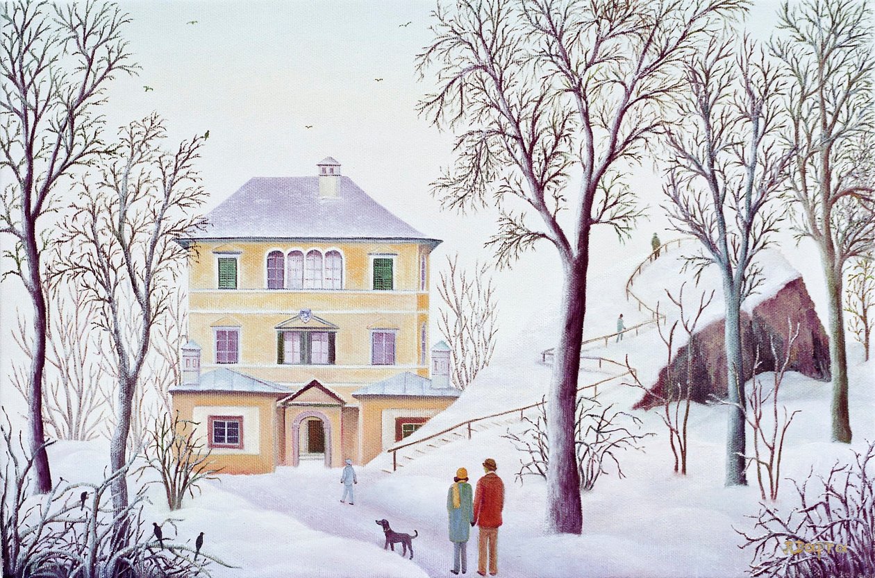 Hellbrunn månedlige palads om vinteren af Regine Dapra