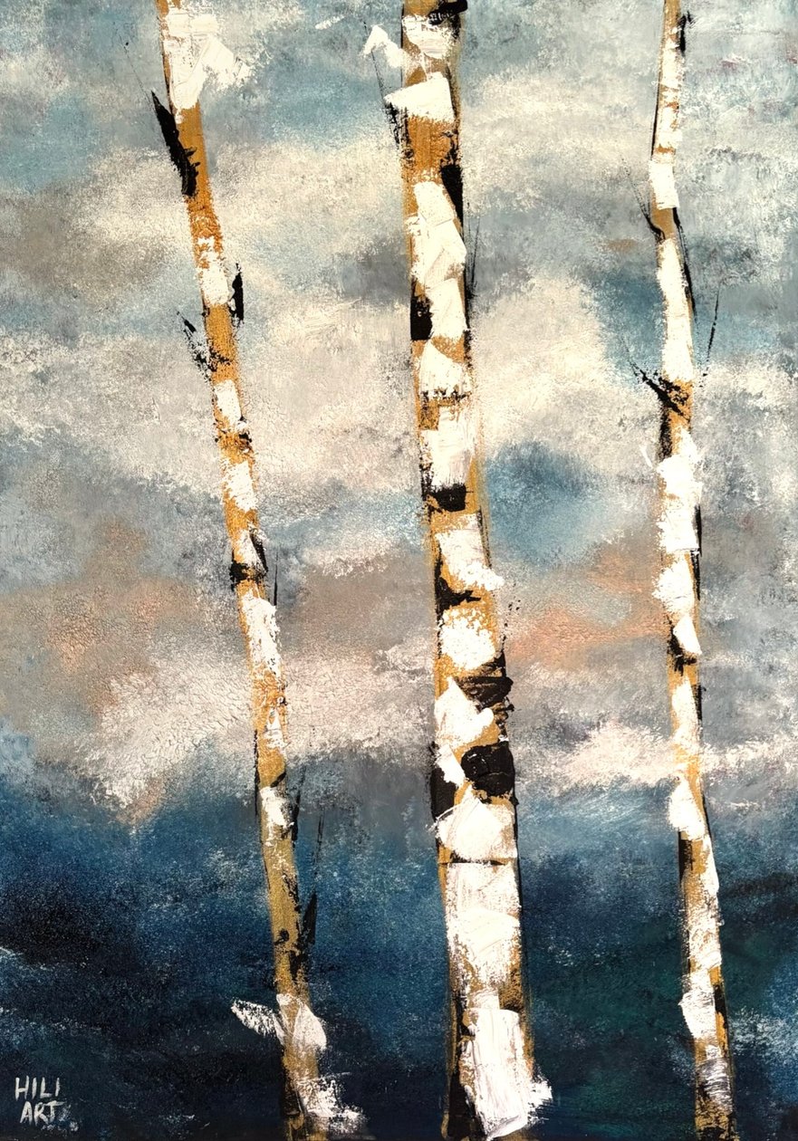 Birken i skyerne af HILI ART Tetiana Brzozowski