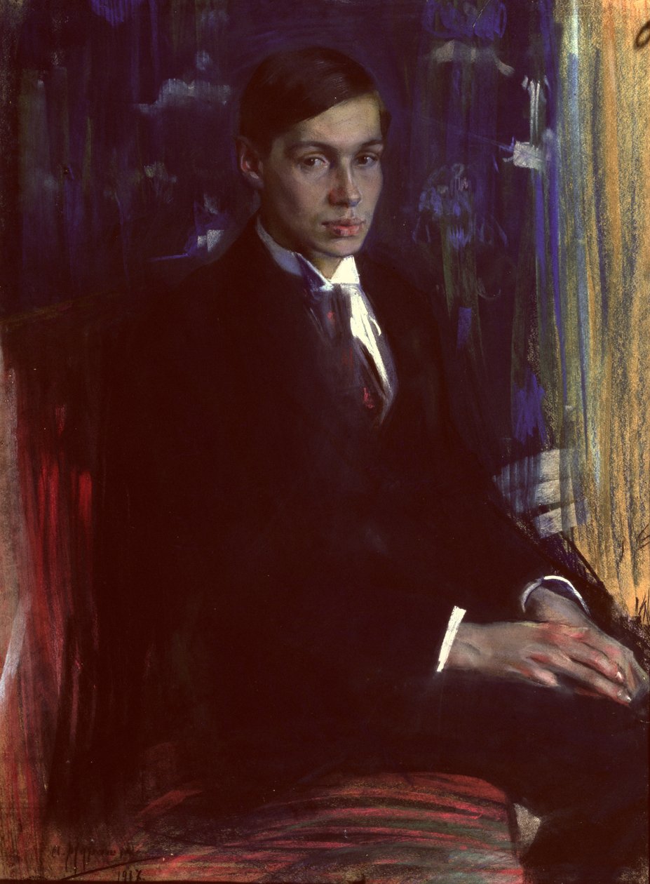 Portræt af Boris Pasternak (1890-1960), 1917 (pastel på papir) af A. A. Murashko