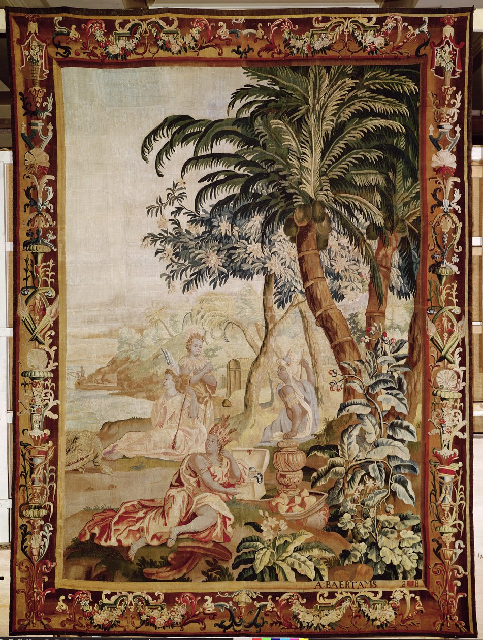 Amerika, fra et gobelin med de fire verdenshjørner, Amsterdam (gobelin) af A. Baertams