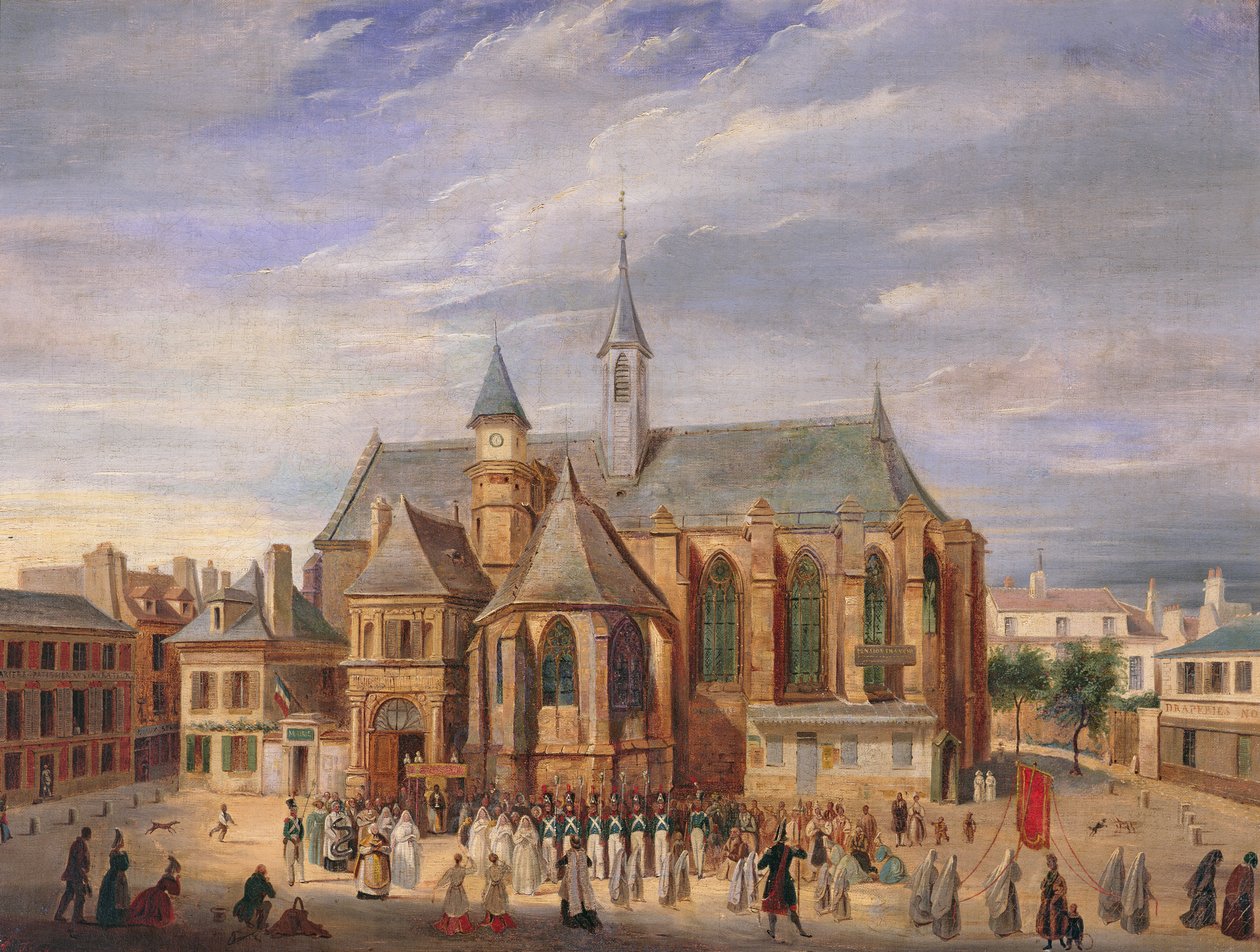 Pilgrimsrejse til Notre-Dame de Boulogne, 1840 af A. Duchaine
