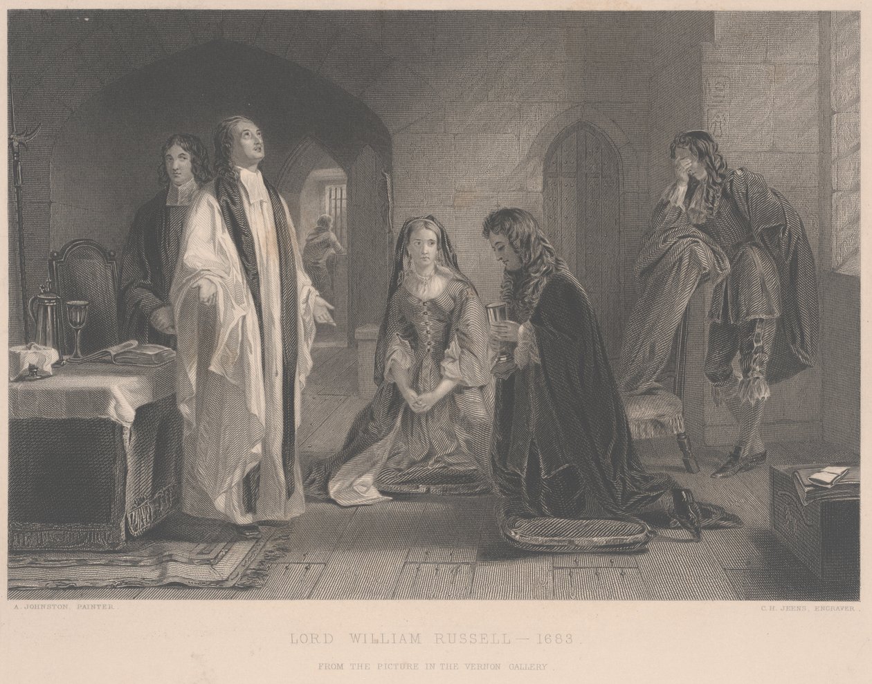 Lord William Russell modtager nadver, indgraveret af C.H. Jeens af A. Johnston