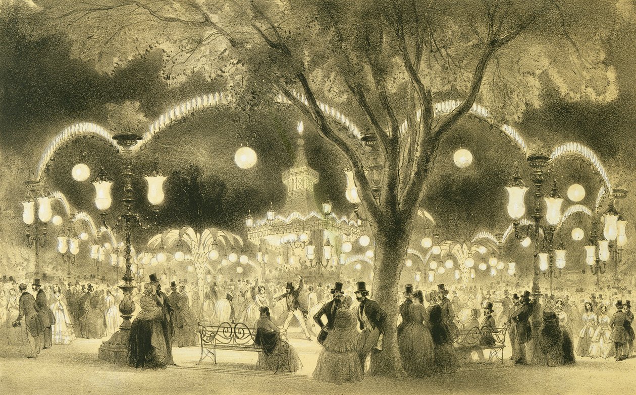 Mabile Ball, Champs Elysees, udgivet af Auguste Bry af A Provost