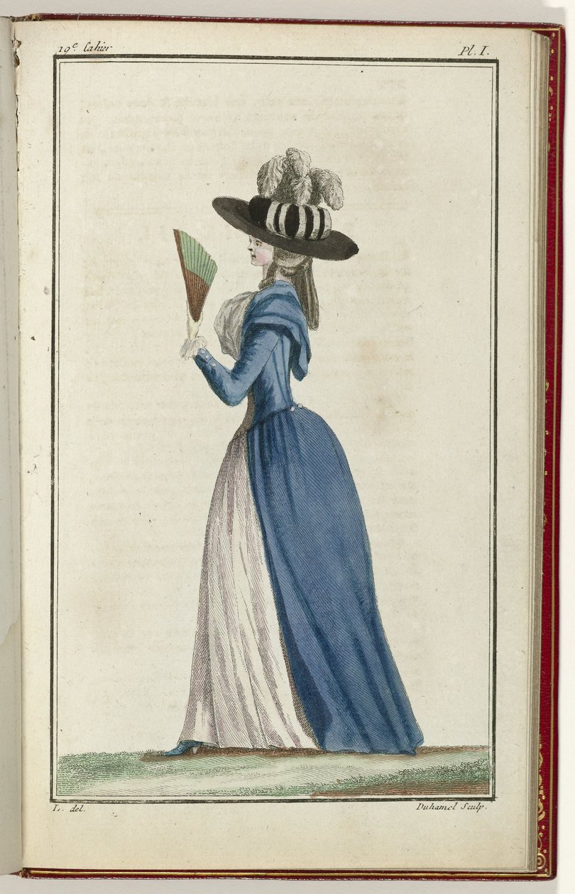 Cabinet des Modes eller New Modes, 15. august 1786, pl. jeg af A.B. Duhamel