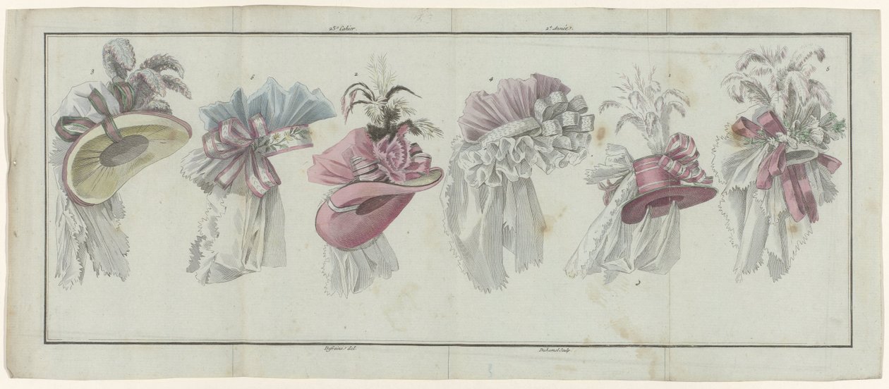 Magasin des Modes Nouvelles Françaises et Anglaises, 20. juli 1787, 25. notesbog, 2. årgang, enkelt pl. af A.B. Duhamel