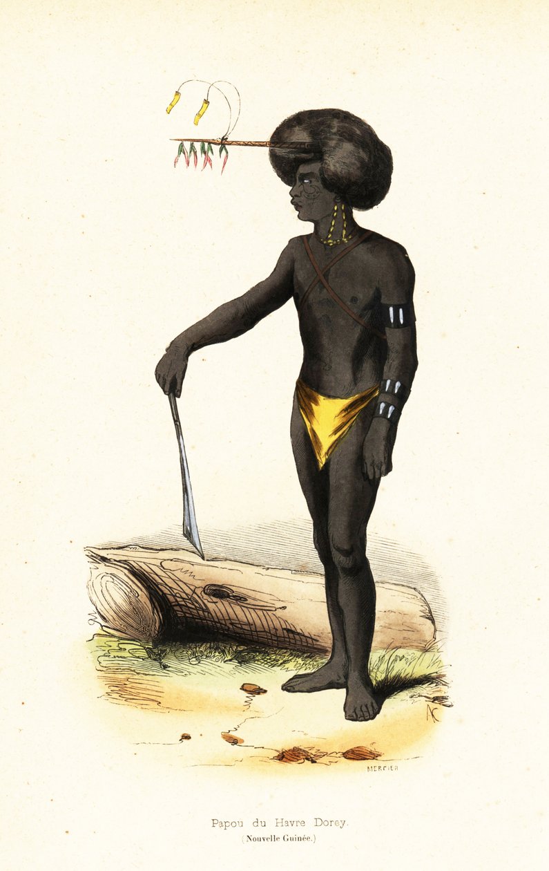 Papuansk mand fra Dory Harbour, West Papua af AC AC
