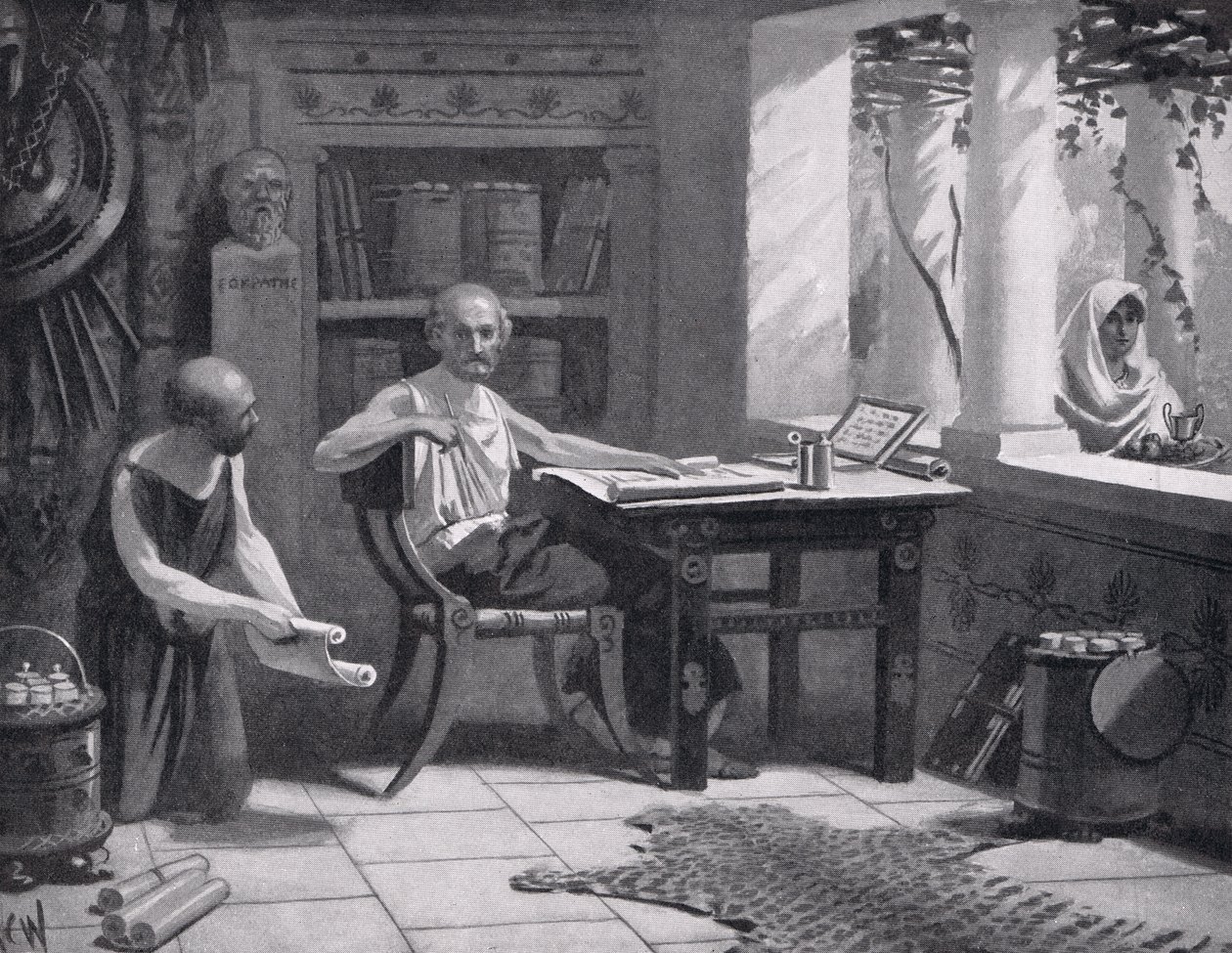 Xenophon dikterer sin historie, illustration fra "Hutchinson