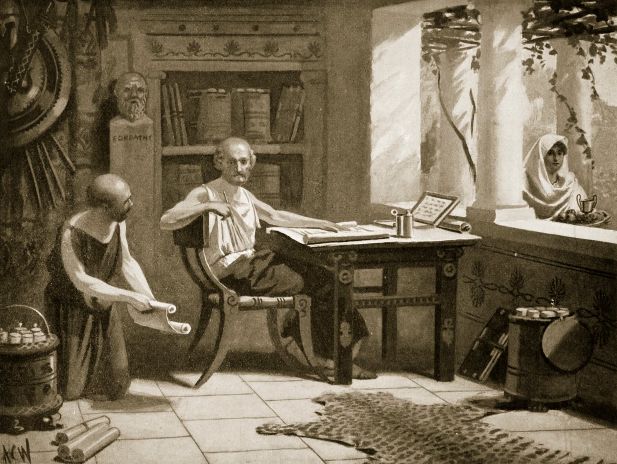 Xenophon dikterer sin historie, illustration fra 