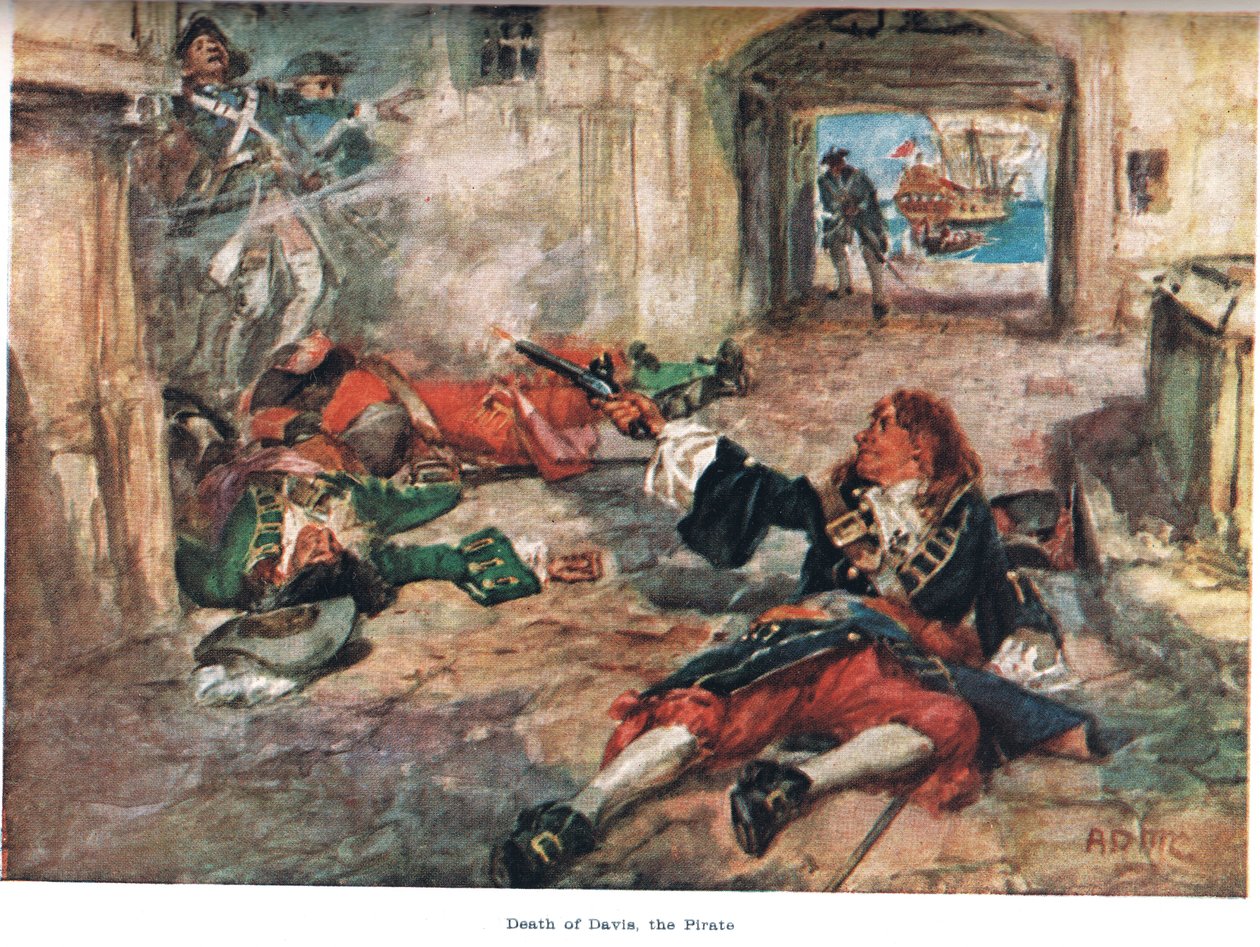 Death of Davis, the Pirate, illustration fra 