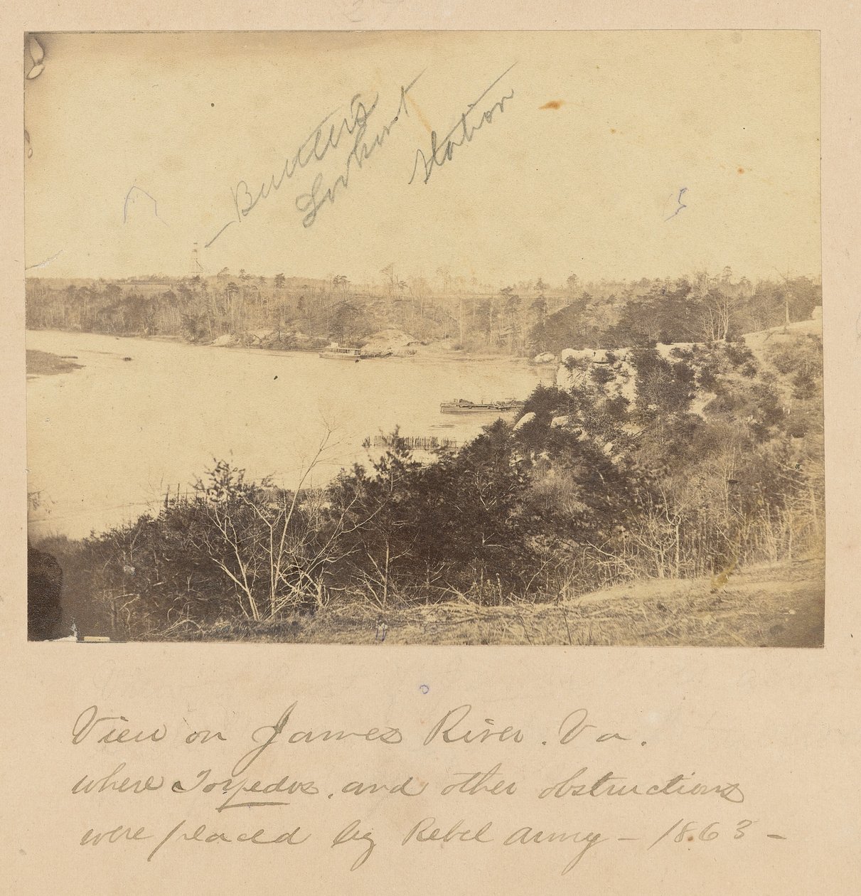 Udsigt over James River, Virginia af A.J. Russell