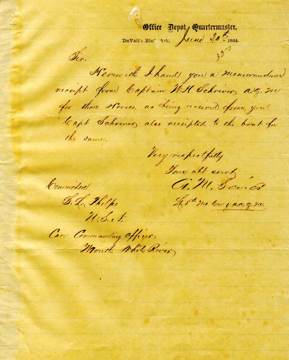 Brev fra A. M. Sevier, Duvall