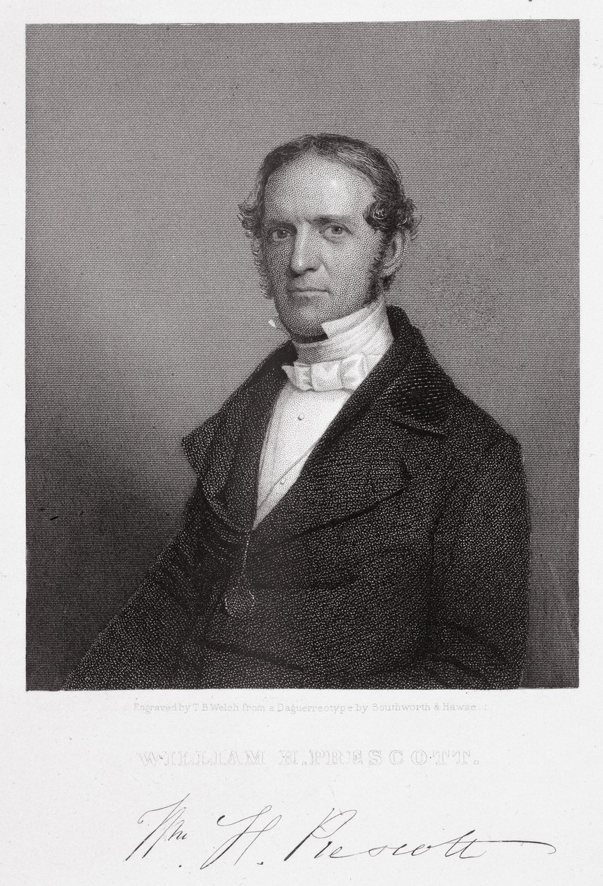 William Hickling Prescott, graveret af Thomas B. Welch (1814-74) efter en daguerreotypi af A.S. and Hawes, J. Southworth