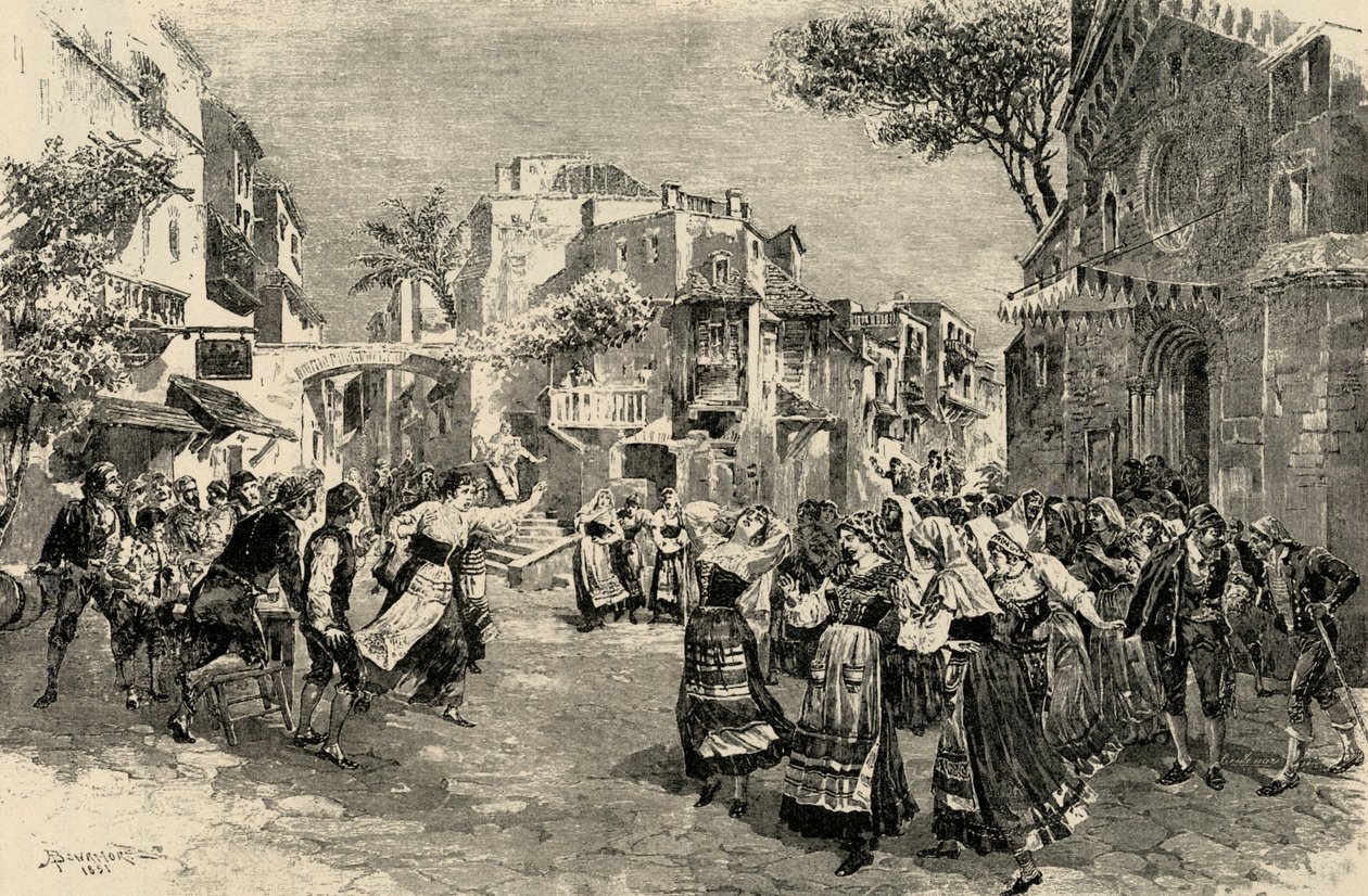 Mascagnis opera Cavalleria Rusticana - sidste akt af A. (after) Bonamore