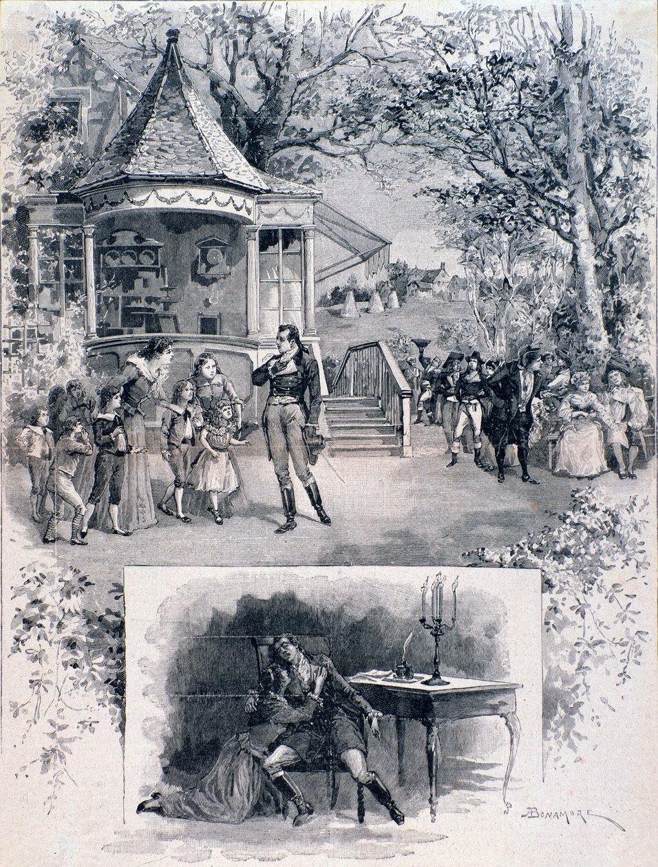 Scene af operaen Werther, efter repræsentationen ved det internationale teatro lirico i Milano af A. (after) Bonamore