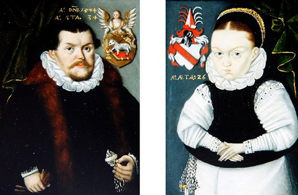 Et par portrætter, ca. 1594 (olie på kobber) af A. A. Monogrammist