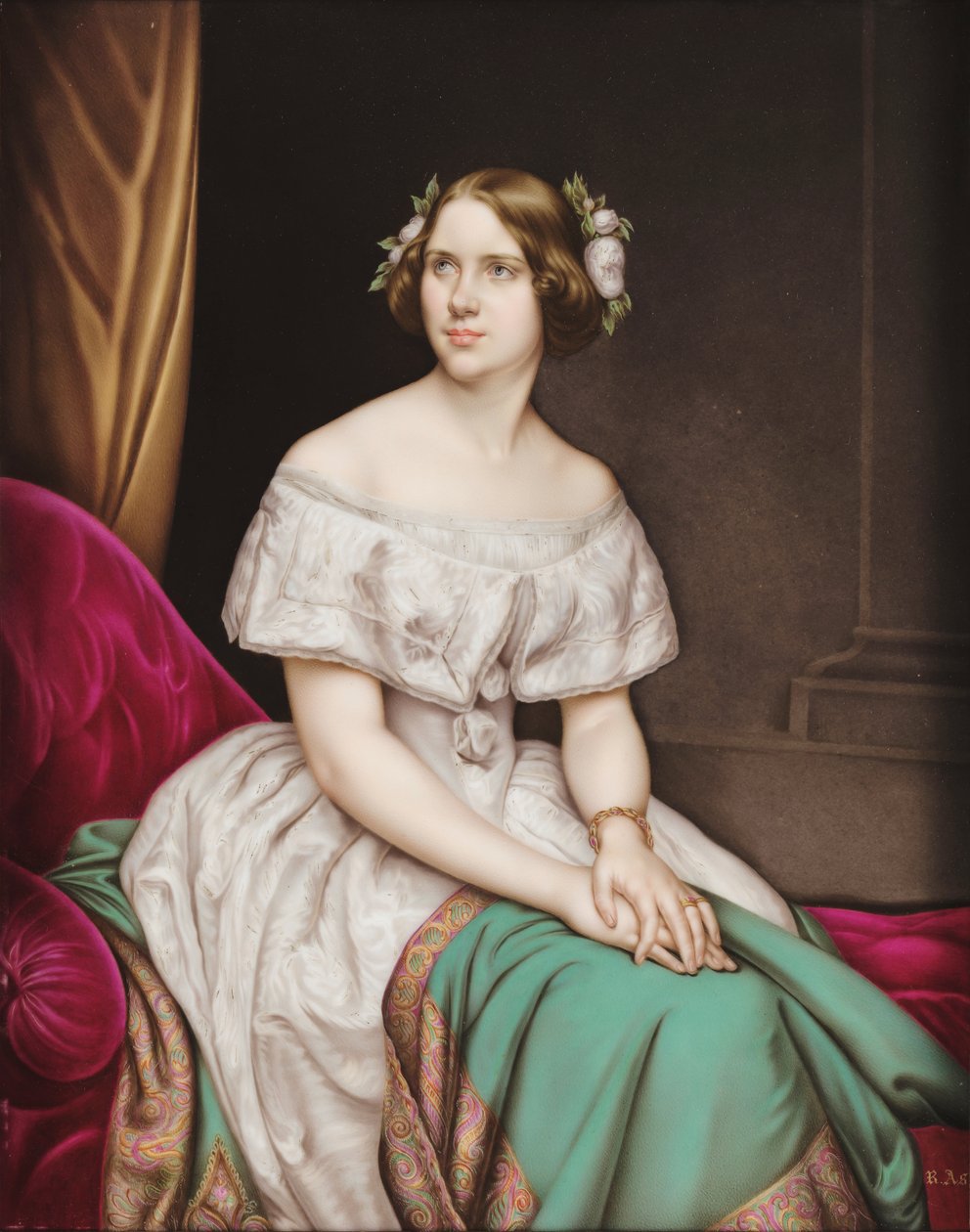 Portræt af Francisca de Bragança, prinsessen af ​​Joinville af A. Asel