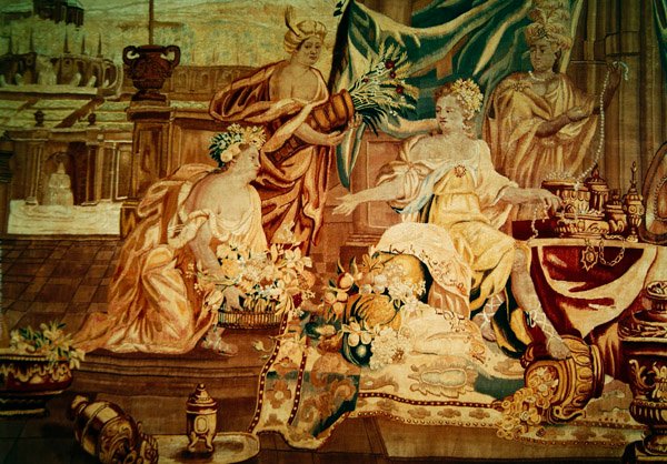 Asien, fra et gobelin med verdens fire verdenshjørner, detalje af figurer, første halvdel af det 18. århundrede (detalje af 194760) af A. Baertams