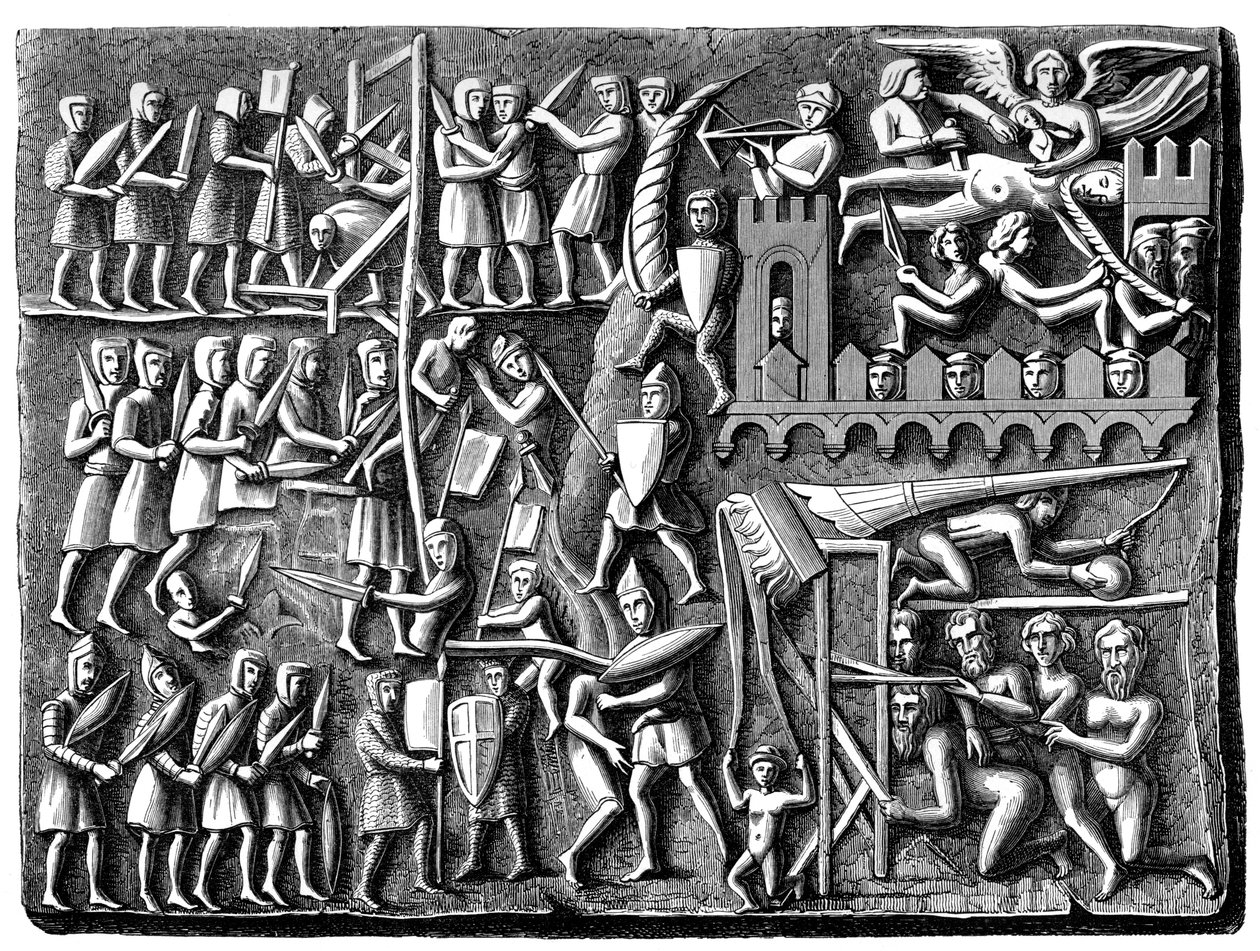 Bas-relief fra basilikaen Saint Nazaire, Carcassonne, Frankrig, 1849 af A. Bisson