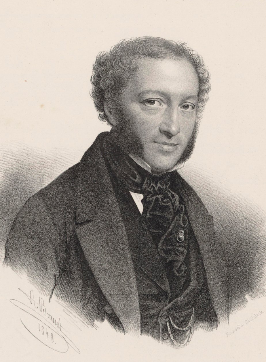 Portræt af pianist og komponist Ignaz Moscheles 1794-1870, af A. Brandt