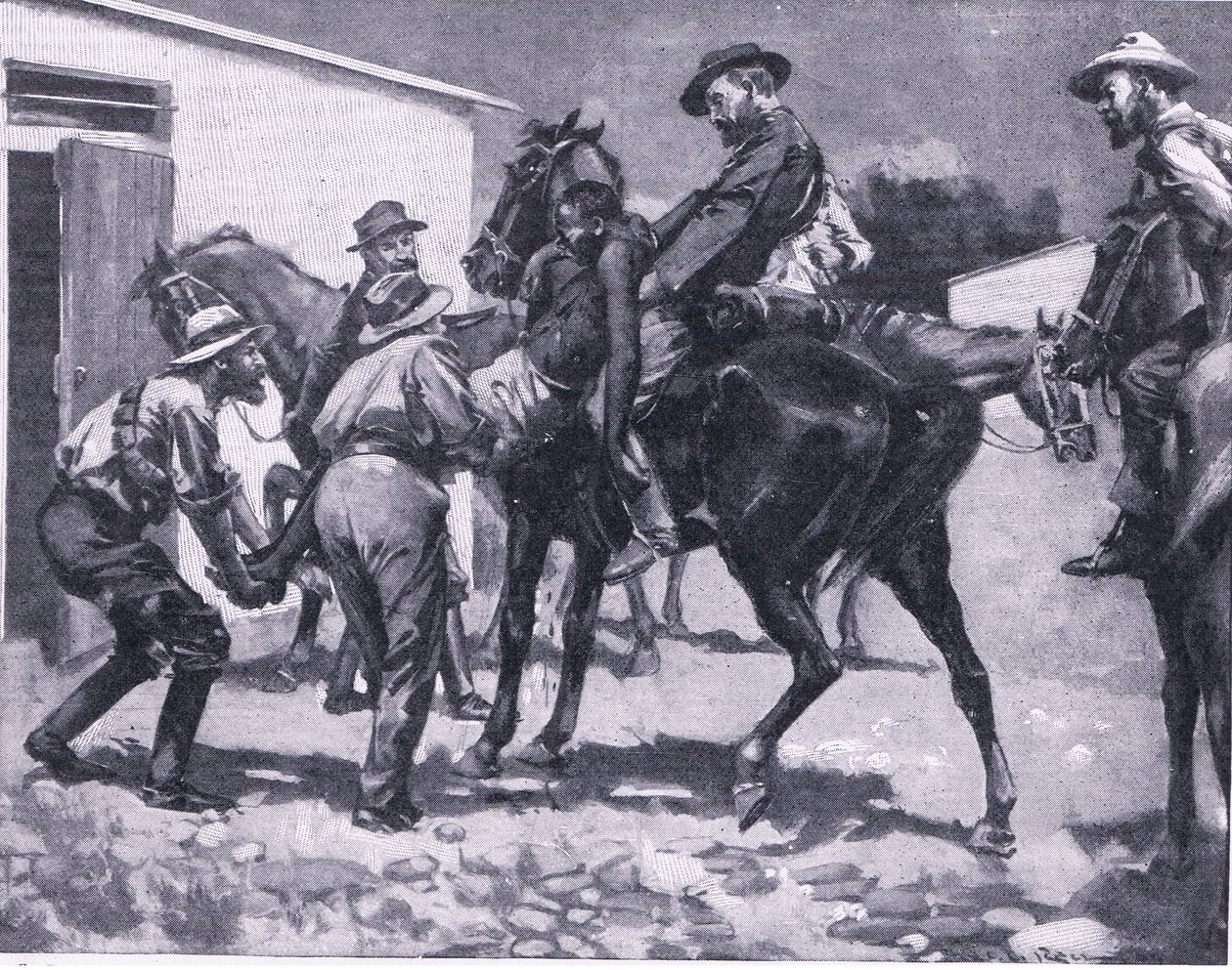 Esaus forsøg på at flygte fra After Pretoria: The Guerilla War udgivet af Harmsworth Bros Limited, 1901 af A. C. Ball
