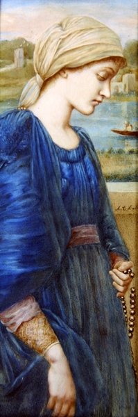 Flamma Vestalis efter Sir E. C. Burne-Jones, ca. 1890 (akvarel på elfenben) af A. Corsi Lalli