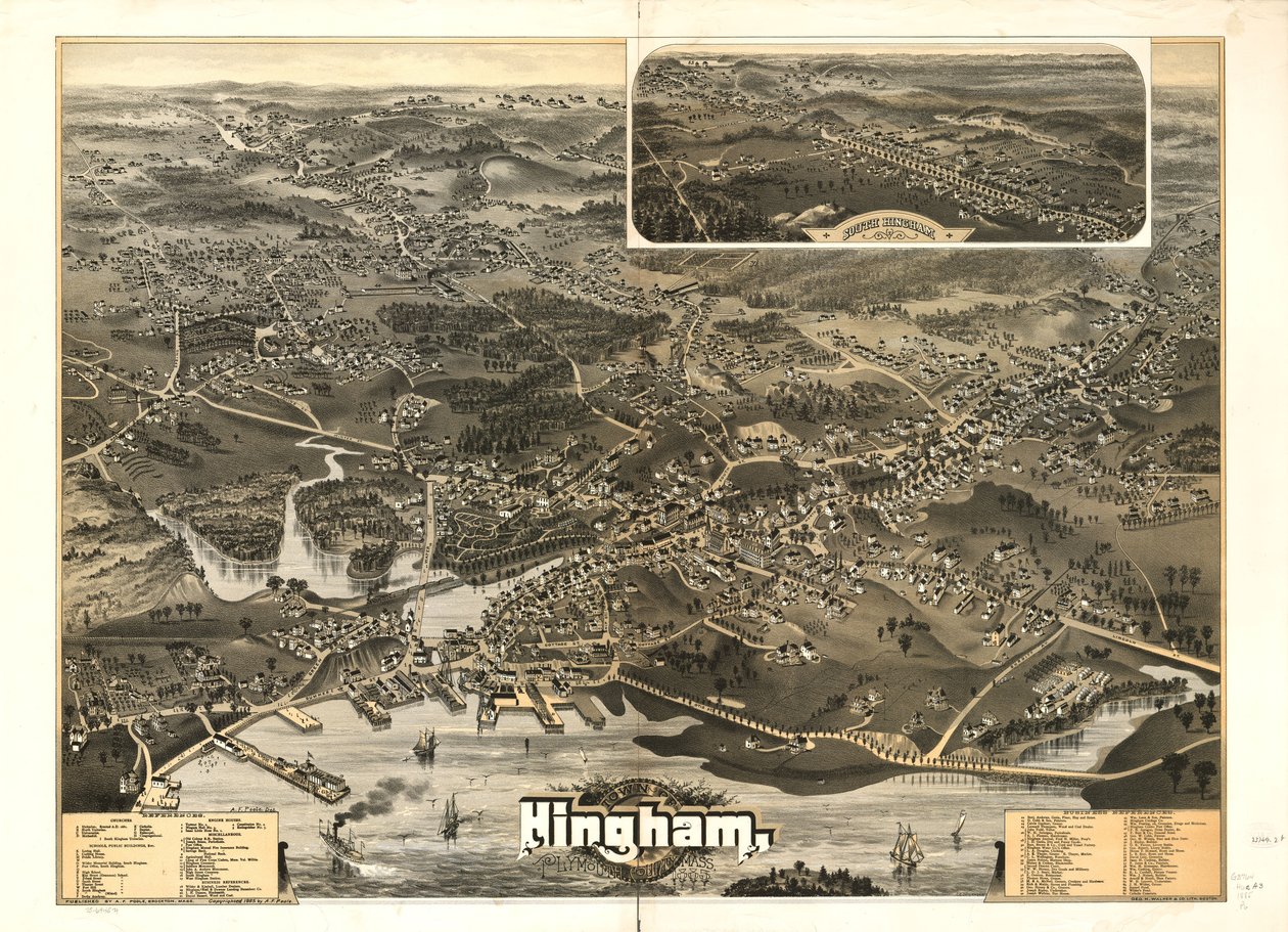 Byen Hingham, Plymouth County, Mass. 1885. af A. F.; Geo. H. Walker and Co. Poole