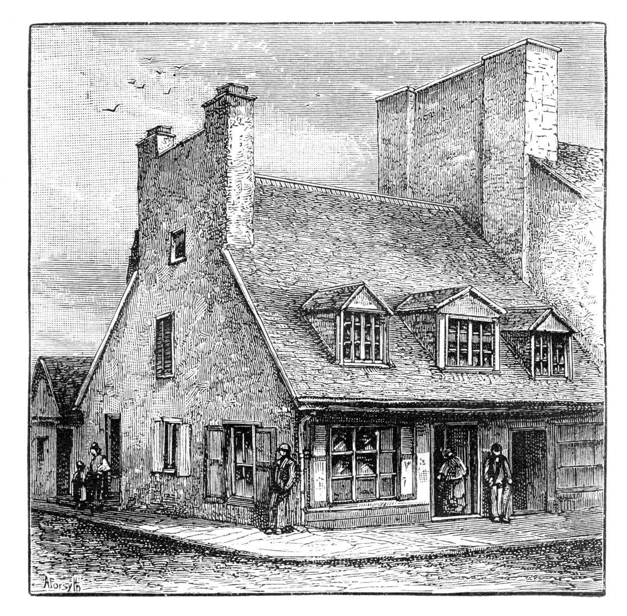 Gammelt fransk hus, Quebec, Canada, 1900 af A. Forsyth