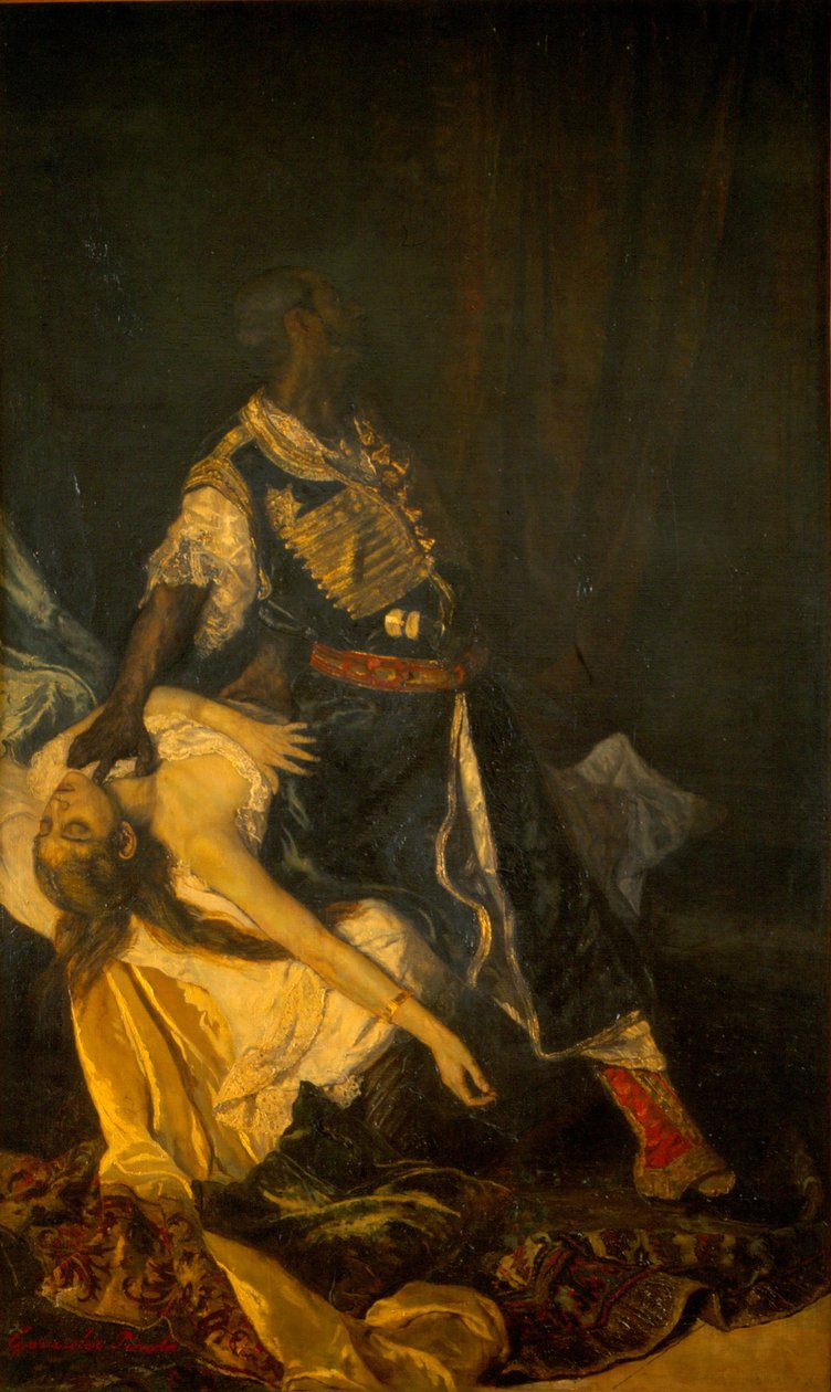 Othello Killing Desdemona, 1879 af A. González Pineda