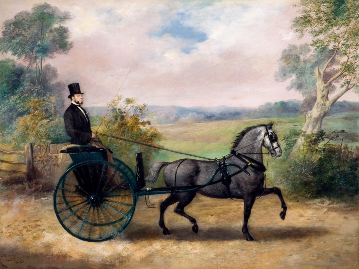 Man in Gig, 1862 af A. Heaning