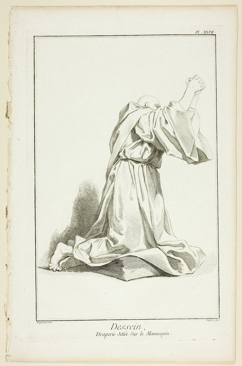 Design: Draperi Arranged On a Model, fra Encyclopédie af A. J. Defehrt