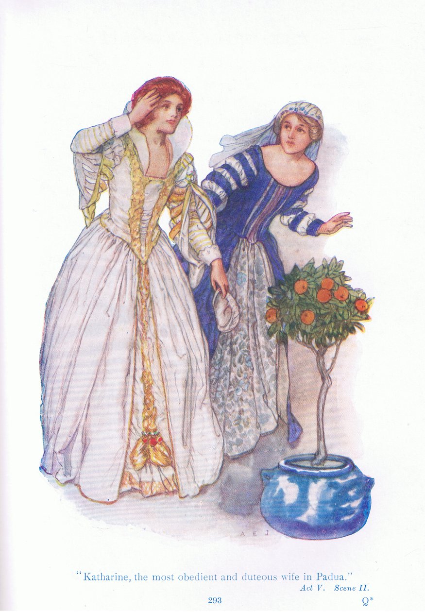 Katherine, den mest lydige og pligtopfyldende hustru i Padua (The Taming of the Shrew), fra Tales from Shakespeare pub. af Ward Lock & Co Ltd af A. Jackson