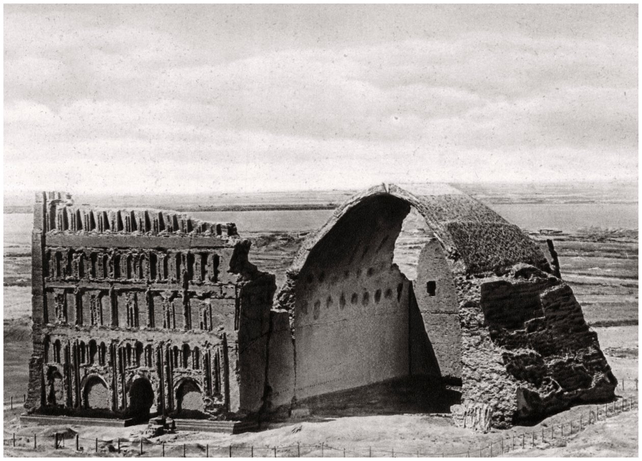 Taq-i Kisra fra luften, Ctesiphon, Irak, 1925 af A. Kerim