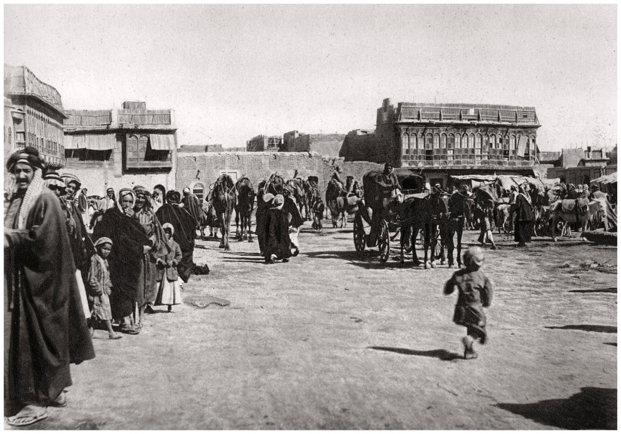 Bazarpladsen i Basra, Irak, 1925 af A. Kerim
