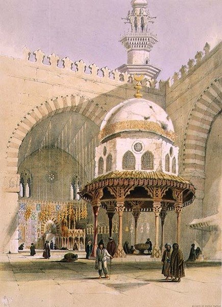 Sultan Hassans moske, Kairo, pub. 1846 (litho) af A. Margaretta Burr