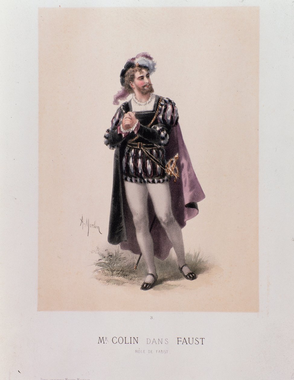 Monsieur Colin i rollen som Faust, opera af Charles Gounod (litografi af A. Morton
