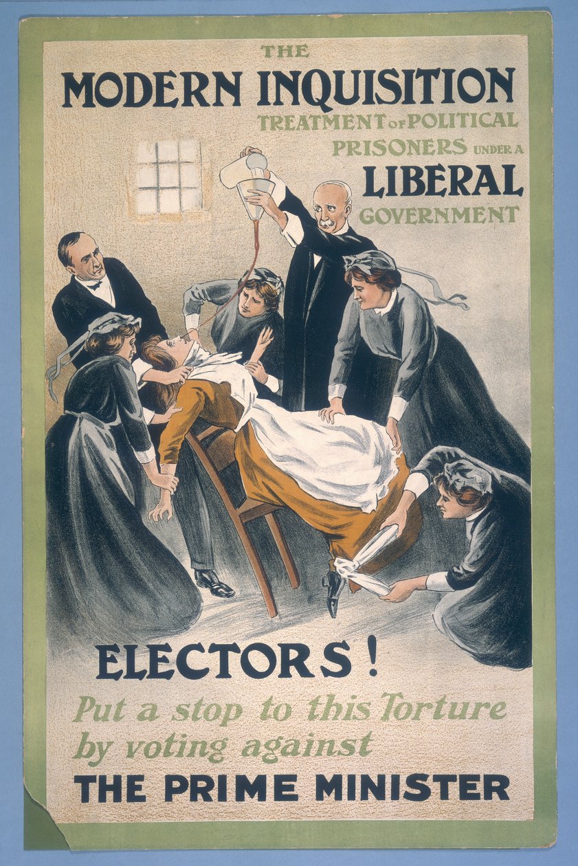 En suffragettefange bliver tvangsfodret, 1910 af A Patriot