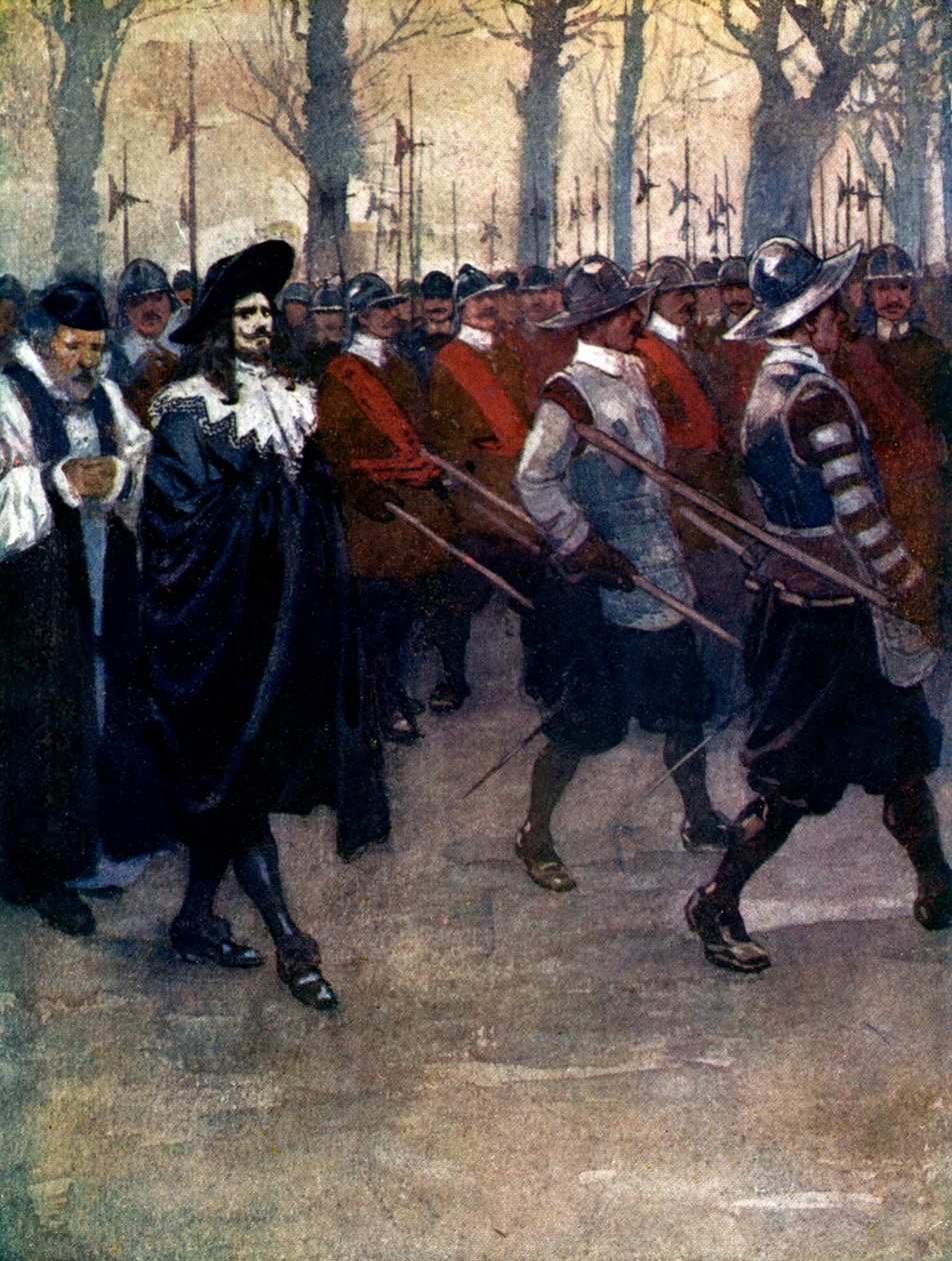 Charles the King gik for sidste gang gennem Londons gader, 1649, 1905. af A. S. Forrest