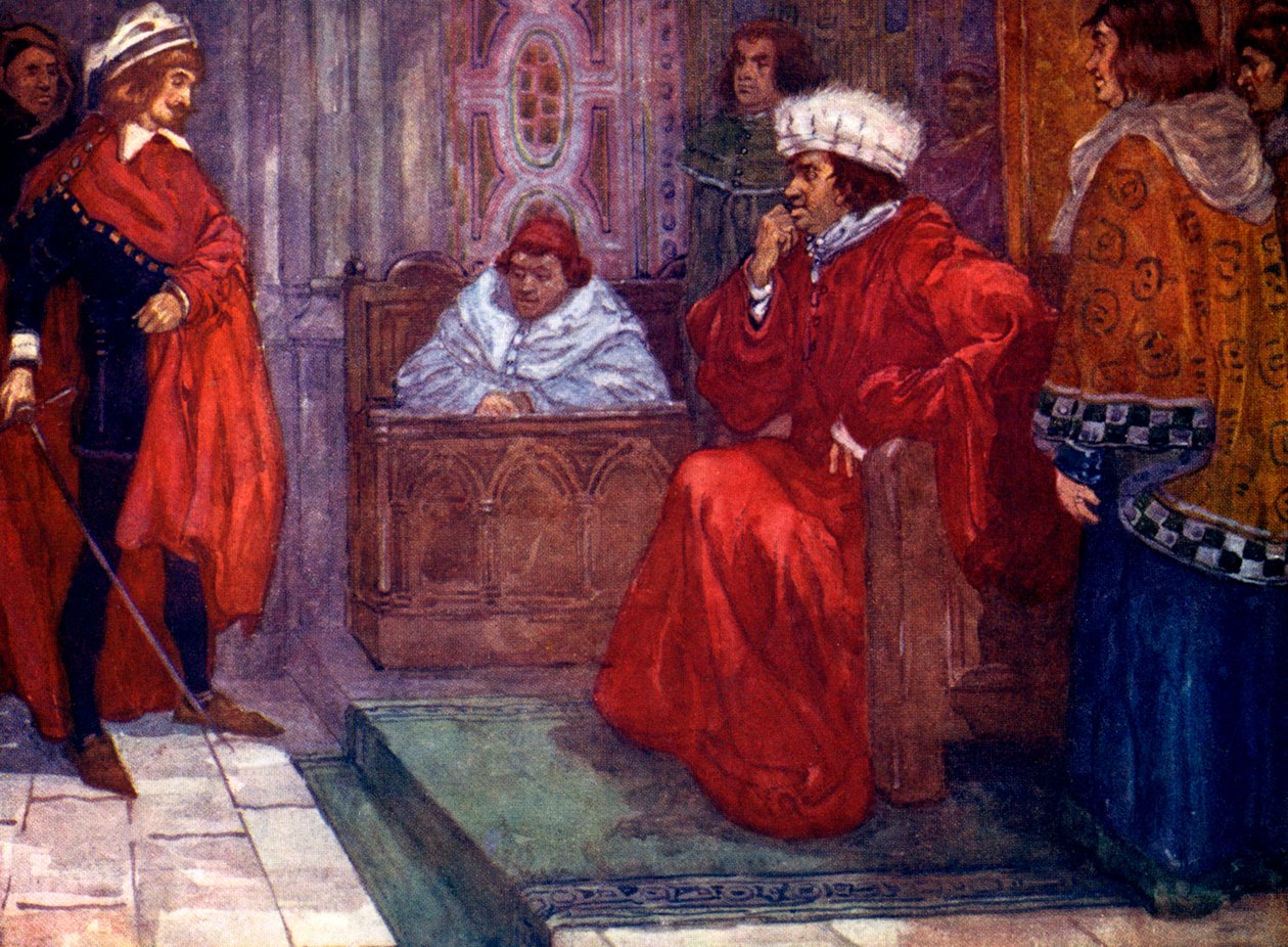 ...jeg sender dig i fængsel, sagde dommer Gascoigne, 1300-tallet, 1905 af A. S. Forrest